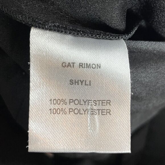 Gat Rimon Shyli Ruffles Women's Size 1 Black Front Zip Pants Ankle Zip Pull On - Picture 7 of 8